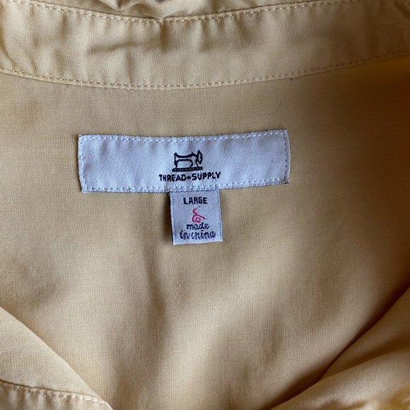 THREAD + SUPPLY Tie Front Long Sleeved Mustard Yellow Shirt Size Large - Picture 7 of 12